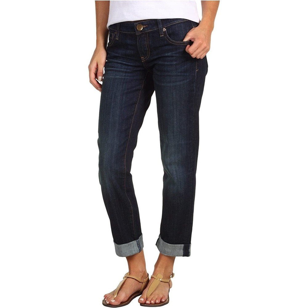 Kut From the Kloth Catherine Boyfriend Jeans Blue Stretch Denim, Size 2